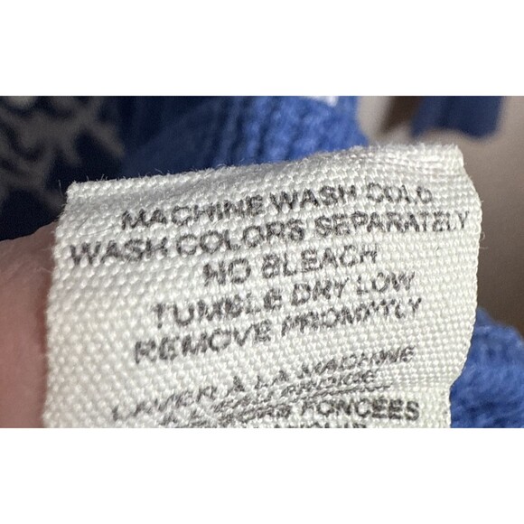 Free People Vintage? Blue Waffle Knit Thermal Floral Shirt Women's Size Small - Picture 7 of 10